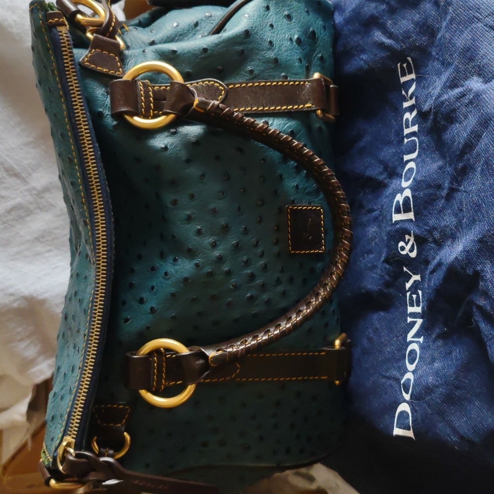 Dooney and Bourke Ostrich satchel in teal